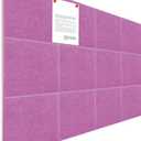 Honoson 12 Pack 47"x35" Large Cork Boards Tiles Alternative Felt Wall Tiles Bulletin Board with Safe Adhesive Cork Board Squares for Walls Organize Home Office Classroom Pin Photo Panels(Purple), No Texture