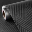 FunStick 24"x394" Black Geometric Peel and Stick Wallpaper for Bathroom Waterproof Textured Black Kitchen Cabinet Contact Paper Peel and Stick Matte Wallpaper for Office Wall Covering Desk Vinyl Wrap