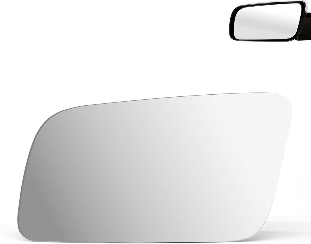 NEYASU Driver Left Side LH Mirror Glass fit for 1990-2000 Chevy GMC C1500 C2500 C3500 K1500 K2500 K3500 Pickup Truck Tahoe Blazer Jimmy Yukon Flat Glass Replacement with Adhesives No Heated
