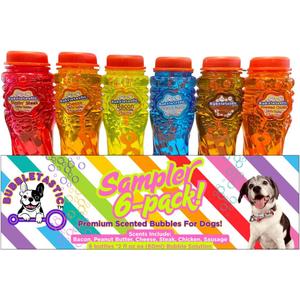 Bubbletastic Dog Bubble Sampler 6 Pack, Six Different Dog Bubble Scents, Total 12 oz, 3.1 Inches X 4.6 Inches X 3.9 Inches