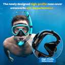 Aegend Snorkeling Gear for Adult Kids, Snorkel Set with Raised Nose Cover | Dry Snorkel Anti-Fog with Mesh Bag, HD View Anti-Leak for Scuba Diving