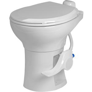 Voyager Plus Universal Residential Height RV Toilet with Porcelain Bowl FREEZABLE Water Valve | RV Winterization | Ideal for Outdoor and Winter Use