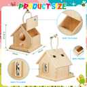 Liliful 1 Sets Wooden DIY Birdhouse Kit, Unfinished Bird Houses with Paints and Paintbrushes, Bird Feeder Craft Arts for Kids Ages 4-8, 8-12, Classroom Activity and Adults Wooden Craft Gifts