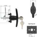 Truck Cap Locking T-Handle, Matching Set T-Handles Lock, Truck Cap Topper Camper Shell Locking T-Handle, Keyed Alike Black T-Handle Lock kit (Left&Right)-Complete Set (2 Locks)