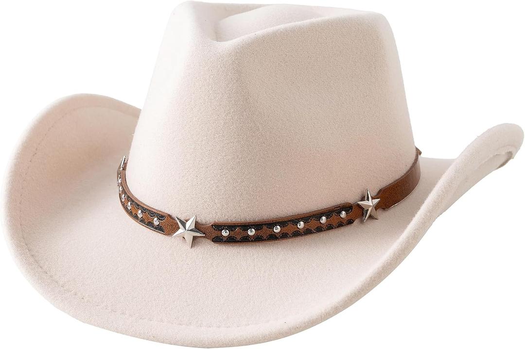 Jastore Toddler Baby Cowboy Hat Infant Baby Boys Girl Cowgirl Hats Kids Western Cowboy Hat (18-4T, Beige)