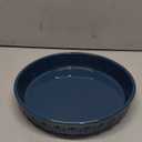 Fun Elements Shallow Dog Bowls, 10.5" Ceramic Large Food Plate for Small, Medium and Large Breeds, Non-Slip, Flat and Wide, Dishwasher Safe, Suitable for Dogs and Cats (Blue)