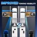 Mirror Extenders for Towing with Rain Visor, Adjustable Clip On Tow Mirrors, Universal Side Mirror Extensions for Car Truck Trailer RV SUV, Waterproof Rearview Towing Mirror Extensions, 2 PCS