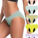 Neione Period Underwear Menstrual Panties Comfortable Modal Bikini Cheeky Briefs for Women Girls (Medium, 5-pk Romance)