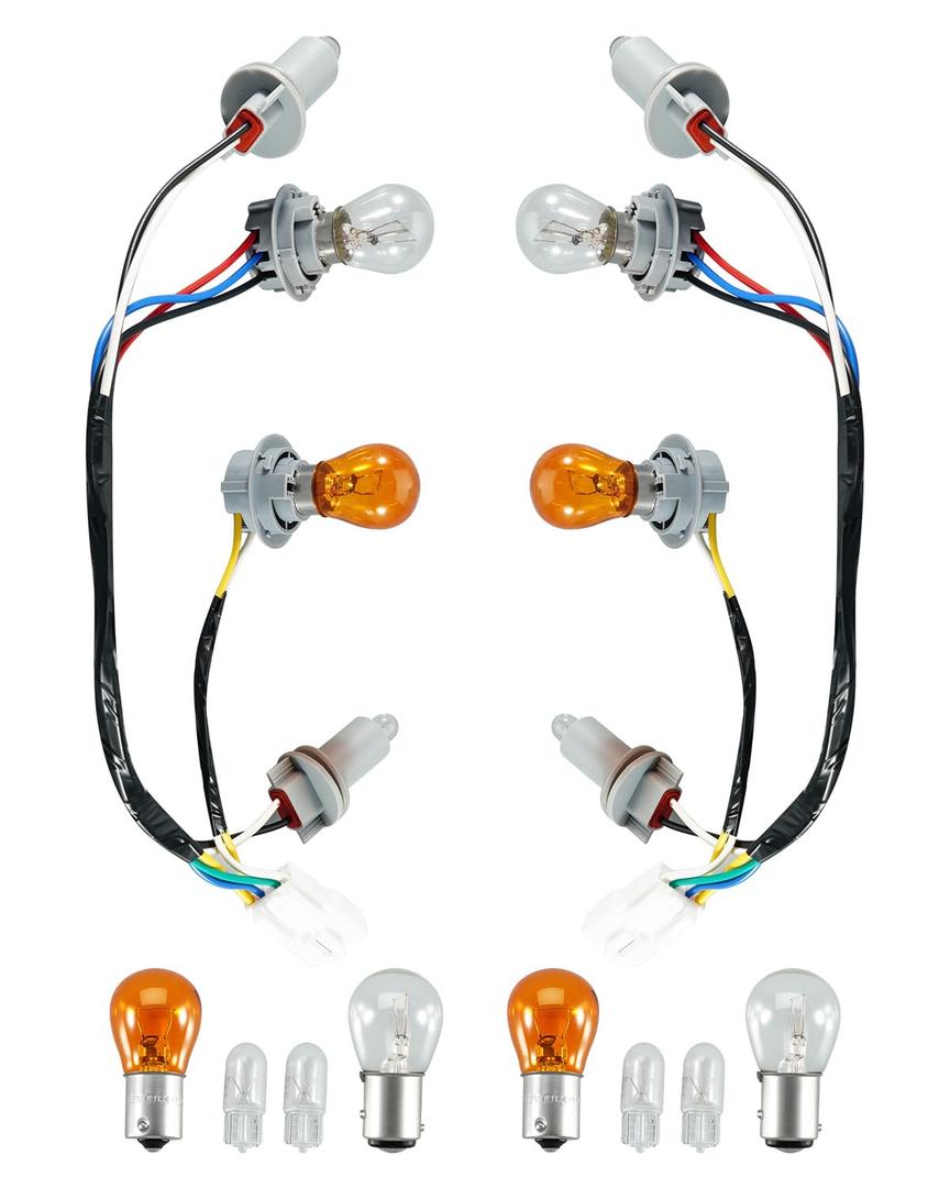 2 Pcs Tail Light Lamp Wiring Harness Socket Holde with 16 Bulbs Fit for Sonata 2011 2012 2013 2014 Replece 92450-3Q000