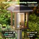 XMCOSY+ 4-Pack Solar Pathway Lights Outdoor, 25 Lumens Vintage Edison LED Landscape Lighting, IP65 Waterproof Seeded Glass & Metal Stakes Solar Powered Garden Lights for Yard Patio Walkway Driveway (Two-Tone Bronze & Wood Color)