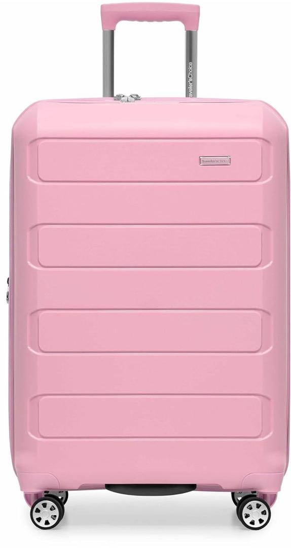 Traveler's Choice Pagosa Hardshell Expandable Luggage with Spinner Wheels, Pink (26)
