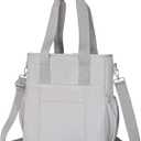 NOL Insulated Lunch Bag for Women, Large Spacious Lunch Tote Bag With Removable Adjustable Shoulder Strap with Multi Pockets, Leakproof Cooler Bag,Lightweight Nylon Waterproof Lunch Box For Work,Gray