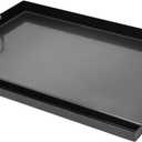 Universal 25" x 16" Nonstick Coating Grill Griddle for Gas Grill, Cast Iron Griddle for Charcoal, Gas Grills, Camping, Flat Top Plate Insert with Grease Groove and Removable Handles