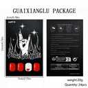 Valentine's Day Press on Nails Short Square Fake Nails with Red Hearts Design Glossy Full Cover Red Glue on Nails Reusable Silver Lines False Nail Cute Acrylic Nail for Women Girls Manicure 24Pcs