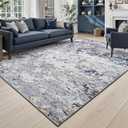 Toneed Abstract Area Rug Modern Washable Rug Soft Non Slip Rug Low Pile for Bedroom Living Room Dining Room Blue Feet, 

Size: 10x3FT