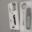 YUSWKO Black Handheld Milk Frother Wand with Stand for Coffee, Rechargeable Electric Whisk with 3 Heads 3 Speeds Drink Mixer Coffee Frother For Latte, Cappuccino, Hot Chocolate, Egg