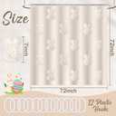 Easter Shower Curtain, 3D Tufted Bunny Embroidery Easter Spring Shower Curtain for Bathroom Waterproof Fabric with 12 Hooks Rustic Rabbit Jacquard Bathroom Decorations 72 X72 Inch (Beige)