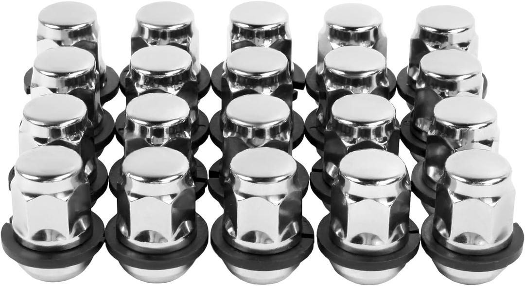 12x1.5 Lug Nuts,Set of 20,OEM Factory Style Chrome Wheels Lug Nuts Compatible with Accord Civic S2000 CRZ DX LX EX