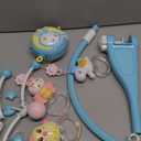 Mini Tudou Baby Musical Mobile Crib with Music and Lights, Timing Function, Projection, Take-Along Rattle and Music Box for Babies Boy Girl Toddler Sleep (Blue)