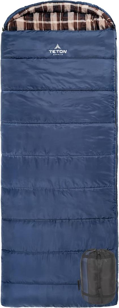 Teton Celsius XL 0F Degree Sleeping Bag, Durable and Warm Sleeping Bag for Adults and Kids. Camping Made Easy….and Warm. Compression Sack Included
 (Blue (left zip))