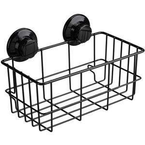 SANNO Suction Cup Shower Caddy Adhesive Deep Bathroom Basket Bath Organizer Kitchen Storage Basket for Gel Holder Bathroom Storage Shampoo, Conditioner,Stainless Steel (black-1) SANNO Suction Cup Shower Caddy Adhesive Deep Bathroom Basket Bath Organizer Kitchen Storage Basket for Gel Holder Bathroom Storage Shampoo, Conditioner,Stainless Steel (black-1)