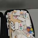 Mexican Train Dominoes Set with Numbers and 4 Wooden Racks, Double 12 Domino Travel Set with Wooden Hub, 91 Colored Domino Tiles Game Set with for Family Game Night