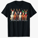 Horse Lover Santa Hat Christmas Xmas Holiday Girls Pajamas T-Shirt M
