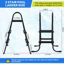 Threlaco 33 Inch Above Ground Pool Ladder 2 Step Steel Frame Swimming Pool Entry Exit Ladder Non Slip Metal Frame Steps, Weight Capacity 300lbs(Black)