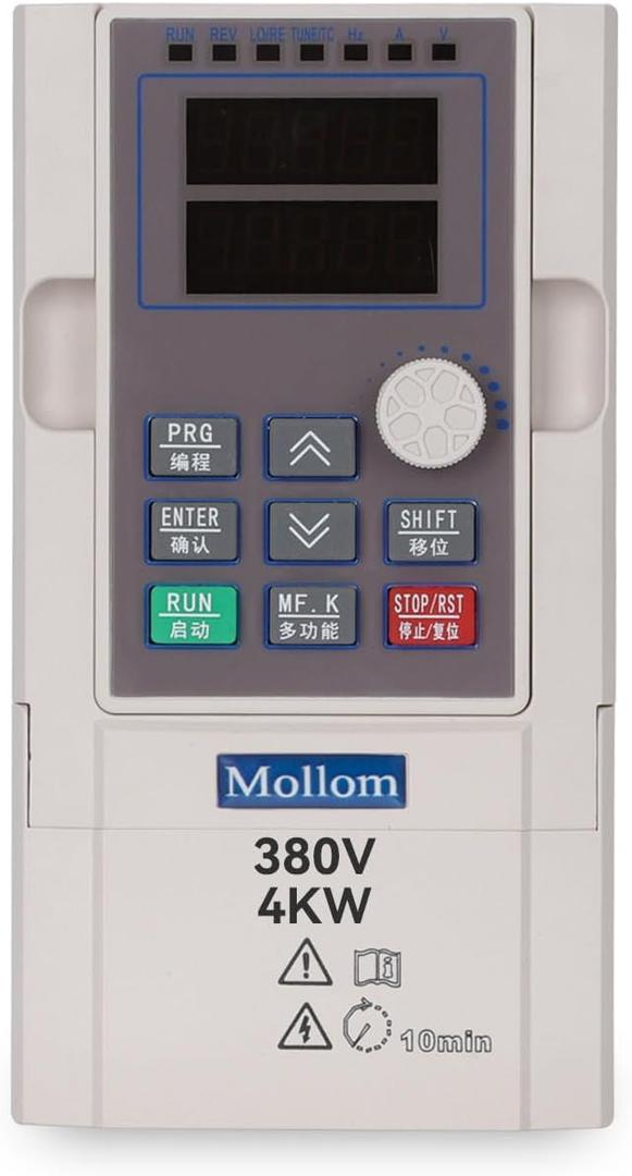 MOLLOM VFD 4KW 5HP 9A 380V Single or Three Phase Input to 3 Phase 0-3000 Hz Output Variable Frequency Drive Inverter for Spindle Motor CNC Speed Control