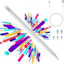 Stylus Pen for Apple iPad 2018-2025, Compatible with Pencil, 3X Battery Life, USB-C Fast Charging, Tilt & Palm Rejection, for iPad 6-11th, Pro 11/12.9/M4, Air 3/4/5/M2/M3, Mini 5/6/7  White