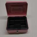 Kyodoled Medium Cash Box with Money Tray,Small Safe Lock Box with Key, Drawer,7.87"x 6.30"x 3.54" Pink