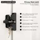 HILLMASTER Key Lockable 2 Sided Gate Latch Key,Self Locking Gate Latch Gate Fence Lock for Outdoor Gates,Locking Gate Door Lock Fence Latch Gate Hardware for Metal,Wood,Vinyl Fence,Black Finish