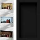 16'' x 28'' Shower Niche Insert Tile Ready, Recessed Niche for Shower Wall, Built-in Waterproof Shelf for Bathroom Storage, Matte Black