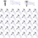 100 Piece Glass Clip for 4mm Glass Doors Transparent Plastic Glass Cabinet Clip for Securing Glass Cabinet Doors and Windows Offset 4mm with Screws Professional Quality Glass Fixing Clips