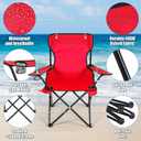 Yuntau 1 Set Beach Chair with Umbrella Foldable Camping Chair Fold up Umbrella with Universal Clamp Large Portable for Outdoors Fishing Camping Hiking Travel Picnic Beach(Red,Classic)
