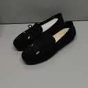 Loafers for Women Slip On Flats Comfortable Business Dressy Casual Non Slip Work Walking Office Loafers Shoes (9, Black Suede/A01)