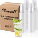 Clawsoff 2000 Pack 9 oz Clear Plastic Cups, 9 Ounce Disposable Drinking Cups for Party, Event, Picnic, Cold, Hot