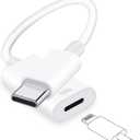 USB C to Lightning Headphone Audio Adapter for iPhone 17 16 15 Plus Pro Max with Charge Data,Type C Male to Female Lightning Earphone Converter Dongle for iPad Pro Air Mini MacBook