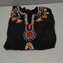 AK Women's Embroidered Tops Mexican Shirt V Neck Summer Casual Tops Peasant Tunic Loose Blouse, XL