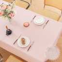 Alsoo Valentines Table Cloth Rectangle Table, 6075 Inch Linen Textured Tablecloth Waterproof Tablecloths Wrinkle Free Fabric Farmhouse Table Cover for Dining Parties Buffets Holidays,Light Pink