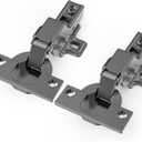 Chibery 20 PCS Inset Soft Close Hinges, Clip ON Plate, 105 Degree, Silent Hydraulic, Self Closing, Black Frameless European Concealed Hinge for Kitchen Cabinet Door, Wardrobes, and Bookcases