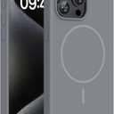 Miracase Magnetic for iPhone 15 Pro Max Case, [Soft Anti-Scratch Microfiber Lining], Compatible with MagSafe, Liquid Silicone Case Shockproof Drop Protection Phone Case for 15 ProMax, Lavender Gray