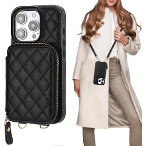 Bocasal Crossbody Wallet Case for iPhone 15 Pro, RFID Blocking PU Leather Zipper Handbag Purse Flip Cover, Kickstand Folio Case with Card Slots Holder Wrist Strap Lanyard 5G 6.1 Inch (Black) Bocasal Crossbody Wallet Case for iPhone 15 Pro, RFID Blocking PU Leather Zipper Handbag Purse Flip Cover, Kickstand Folio Case with Card Slots Holder Wrist Strap Lanyard 5G 6.1 Inch (Black)