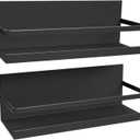 2 Pack Magnetic Spice Rack for Refrigerator,Heave Duty Magnetic Shelf For Kitchen,Magnet Book Shelf For Whiteboard,Space Container,Drill free (Black)