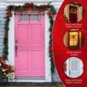 Garland Hanger for Front Door, Adjustable Fits 32"-80" Doors, Heavy-Duty Christmas Halloween Decoration Holder, Garland Holder for Door Frame for Wreaths, Lights & More No Screws (L(70.8"-80.7"))