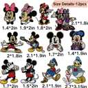 12pcs Cute Kids Cartoon Mouse Embroidery Patches Iron on/Sew on Anime Applique Embroidered Repair Patch Fashion Accessories Collection Gifts for Clothing Jacket Jeans Backpack Hat Vests