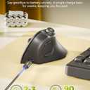 seenda Ergonomic Mouse Wireless, MOU-302 Bluetooth Vertical Mouse Rechargeable, Volume Knob, Silent Mice & 1000/1600/2400 DPI, 3 Multi-Device Connection for Windows/PC/Laptop/Mac/MacBook, Black