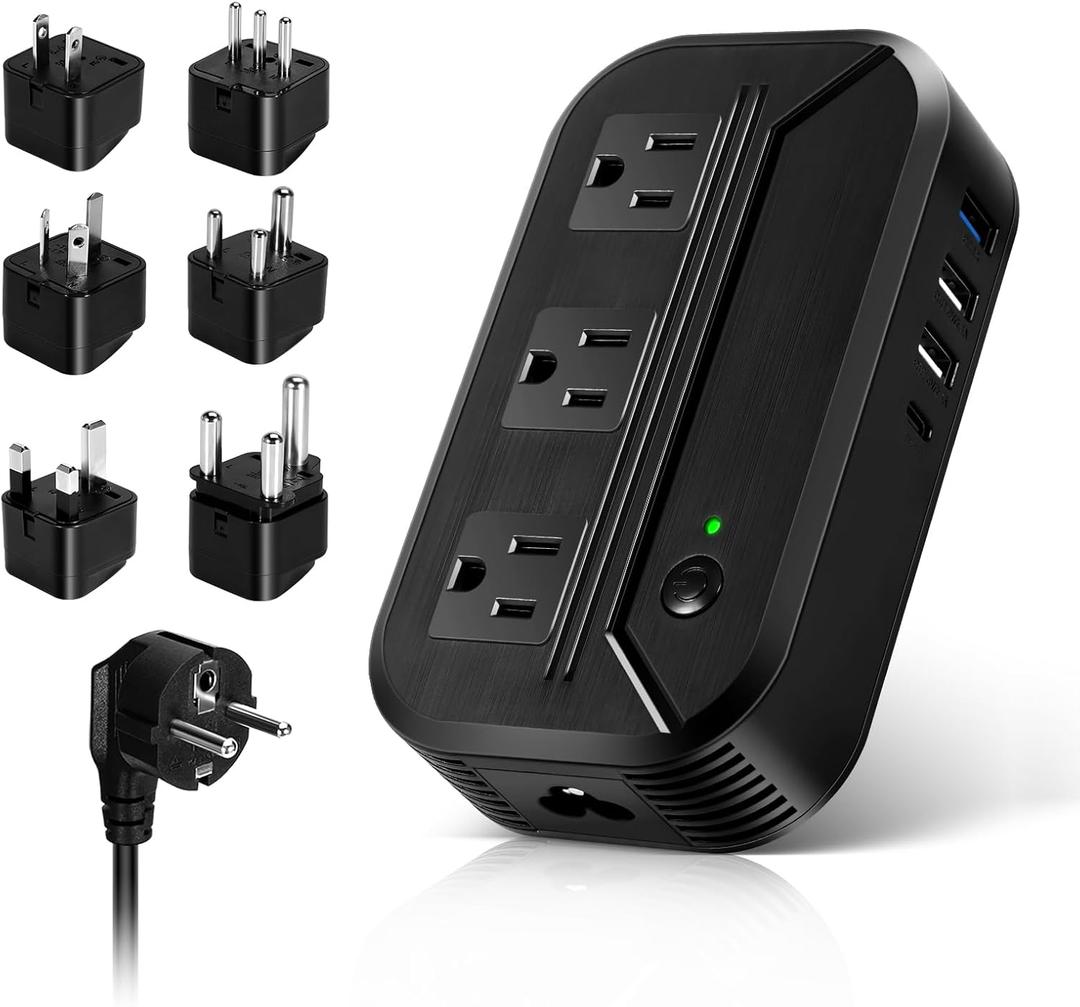 Voltage Converter 2300W Power Step Down 220V to 110V Universal Travel Adapter Power Converter Power Transformer w/ 3 AC Outlets 3 USB Ports 1 Type-C Charging for EU/UK/AU/US/IT/India/South Africa Voltage Converter 2300W Power Step Down 220V to 110V Universal Travel Adapter Power Converter Power Transformer w/ 3 AC Outlets 3 USB Ports 1 Type-C Charging for EU/UK/AU/US/IT/India/South Africa