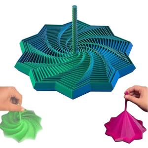 3D Printed Expanded Sensory Fidget Star, Fractal Fidget Hexagon with Handles, Colorful Whirling Spiral Design, 2025 New Star Shaped Fidget Star (B Type, Medium)