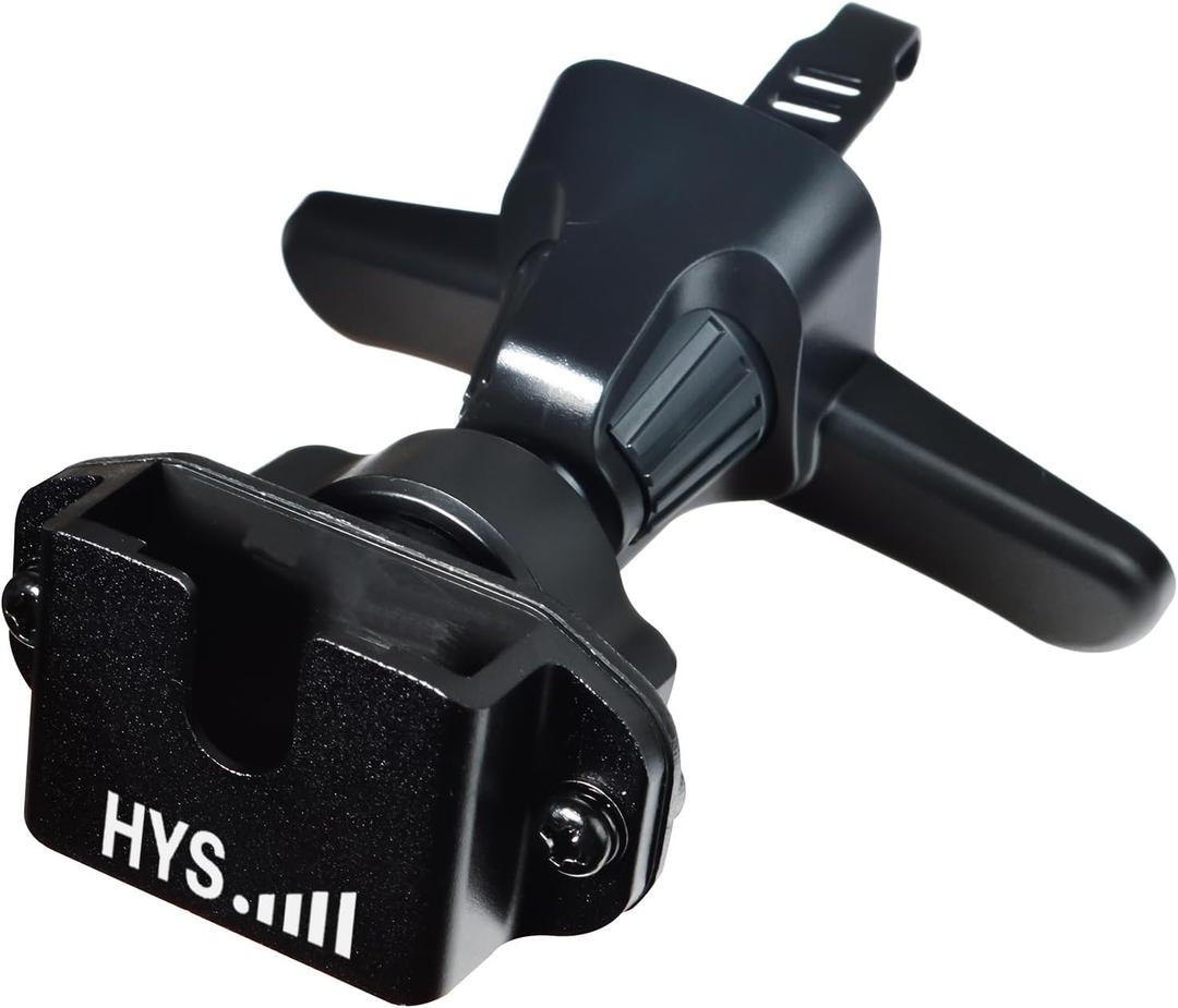 HYS Car Mount Air Vent Holder with Metal Hook Clip, Stable Handheld CB Radio/Remote Speaker Mic Holder - Car Vent Mobile Amateur Radio with Belt Clip&Universal Round Knob Base Mount